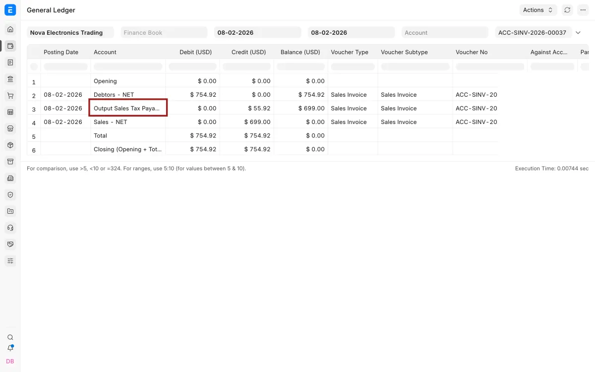 EUR values in the General Ledger